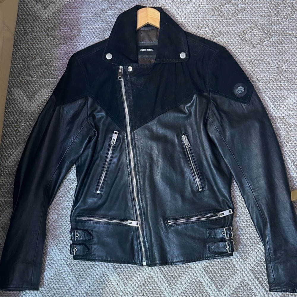 Diesel Suede L-Bort Leather Jacket Size M